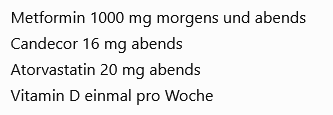 Medikamentenliste
